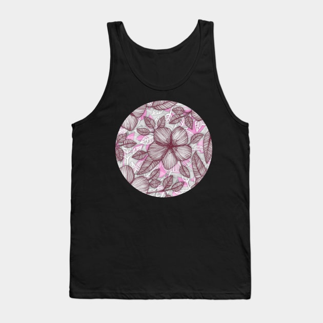 Spring Blossom in Marsala, Pink & Plum Tank Top by micklyn